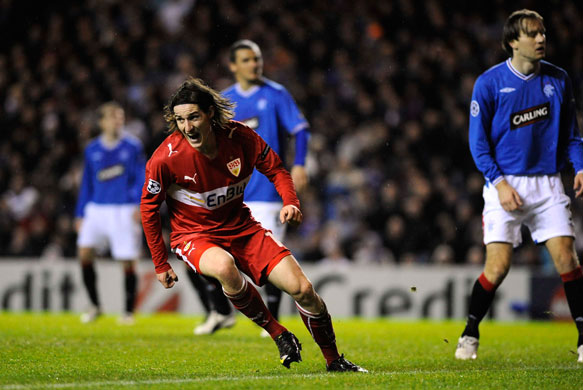 British Teams 2: Stuttgart's Sebastian Rudy celebrates his goal against Rangers