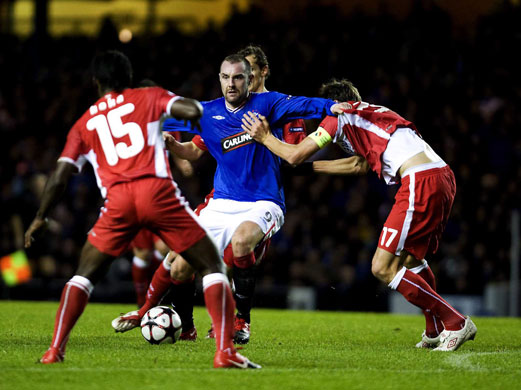 British Teams 2: There's now way through the Stuttgard defence for Kris Boyd 