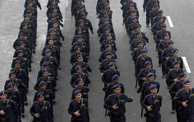 Mumbai attack anniversary: Police officers march in a parade