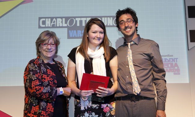 Student Media Awards: Student columnist of the year winner Charlotte Runice
