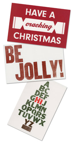 Christmas cards: Christmas gift guides cards: bold graphic cards