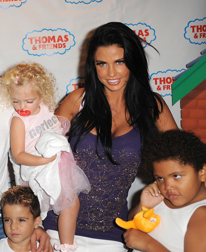 Katie Price: rriving at a film premiere in Leicester Square with her children