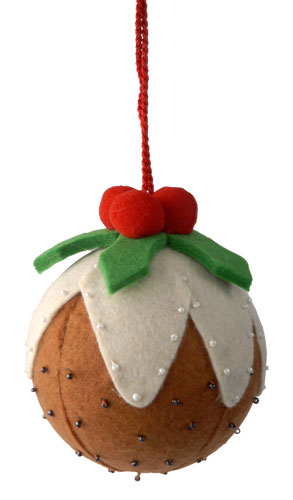 Decorations: Felt christmas pud