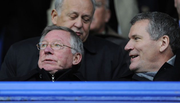 Pompey v United: Alex Ferguson watches from the stands