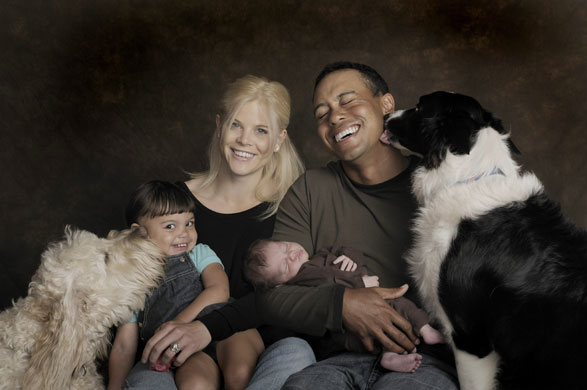 Tiger Woods: Tiger And Elin Woods Family Portrait With children