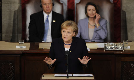 Angela Merkel adresses Congress on Capitol Hill, Washington DC, USA, 3 Nov 2009