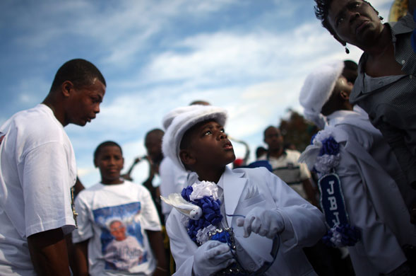 30 November 2009: New Orleans, US: Revelers participate in a parade