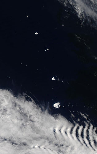 Satellite Eye on Earth: The South Sandwich Islands are located in the South Atlantic Ocean