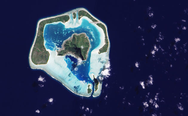 Satellite Eye on Earth: Maupiti Island sits in the South Pacific Ocean, west of Bora Bora