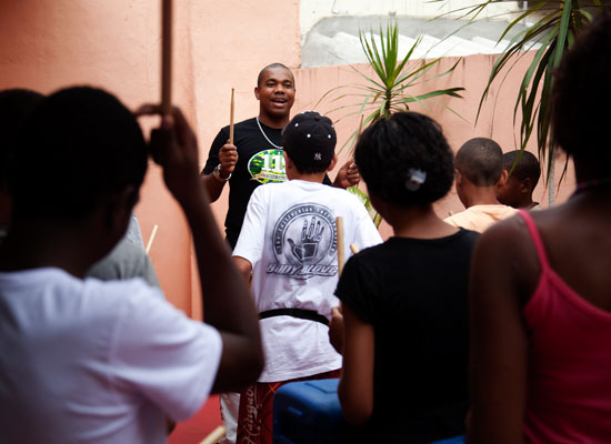 World Aids Day Brazil Eduardo drumming