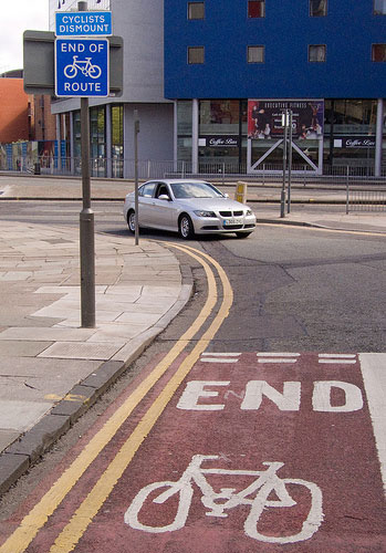 Worst Cycle Lane: End of cycle lane