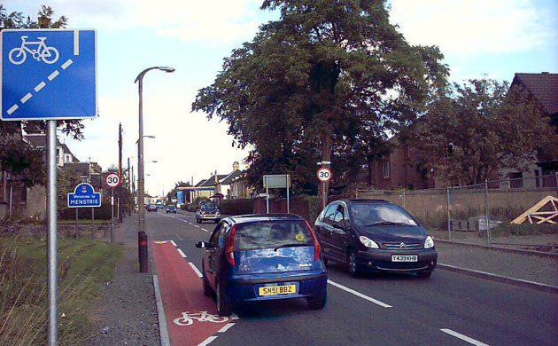 Worst Cycle Lane: Menstrie Cycle East