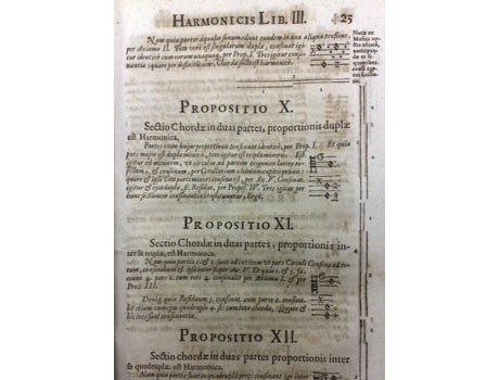 A page from Harmonices Mundi by Kepler, from the collection of the Royal Observatory, Edinburgh