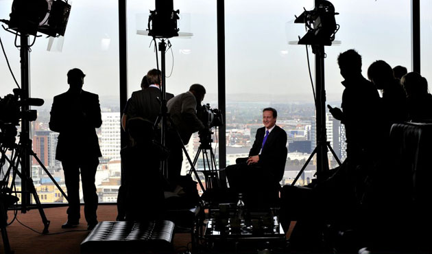 Andrew Parsons Propaganda: David Cameron interviewed by journalists at the Conservative Conference
