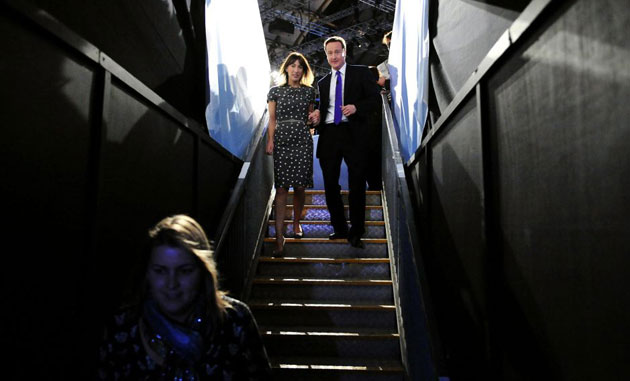 Andrew Parsons Propaganda:  Cameron and his wife Samantha leave the Conservative Party Conference