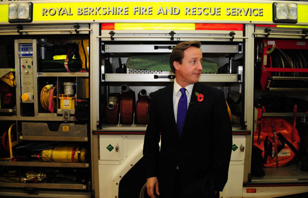 Andrew Parsons Propaganda: David Cameron visits Windsor Fire Station