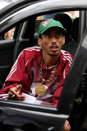Slums in Rio De Janeiro: Spiderman in his car