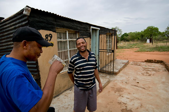Royal Bafokeng Sports: Mike Selebano, right, and Ishmael Semenya who live near the stadium