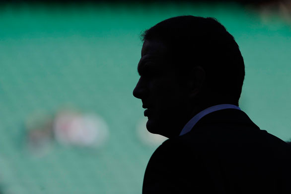 England v Australia: Martin Johnson watches his players warm up