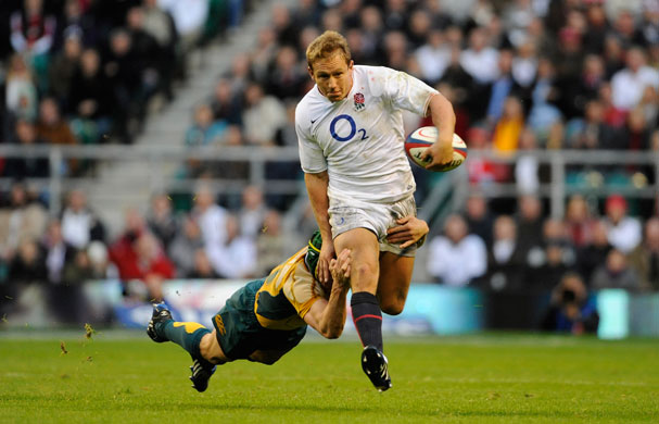 England v Australia: Matt Giteau tackles Jonny Wilkinson
