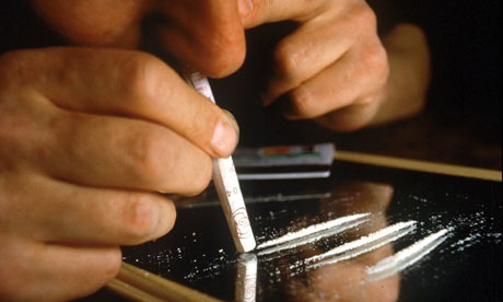 snorting cocaine