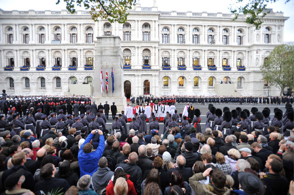 Remembrance Sunday: Thousands of spectators gather at the Cenotaph on Remembrance Sunday