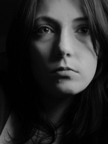 Black and white portrait using the available light from the subjects 