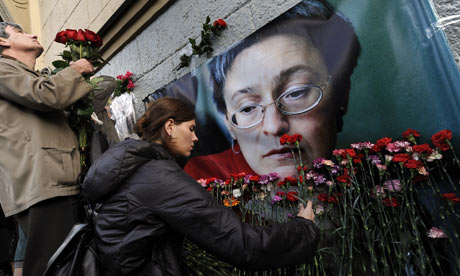 A memorial to Russian journalist Anna Politkovskaya