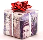 Gift wrapped in money