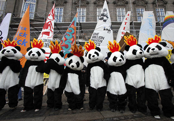 copenhagen day 6: People dressed in giant panda suits