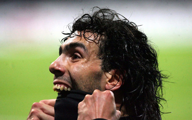 Sat round up: Tevez celebrates scoring the equaliser