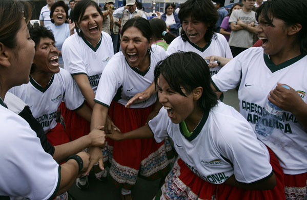 Peruvian women's football: Mamacha national female soccer championships in Lima, Peru