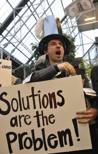 copenhagen daily: COP15 An environmental activist of the organisation 
