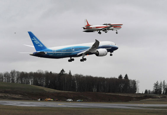 Dreamliner 787: Boeing's 787 Dreamliner takes off on its first test flight 