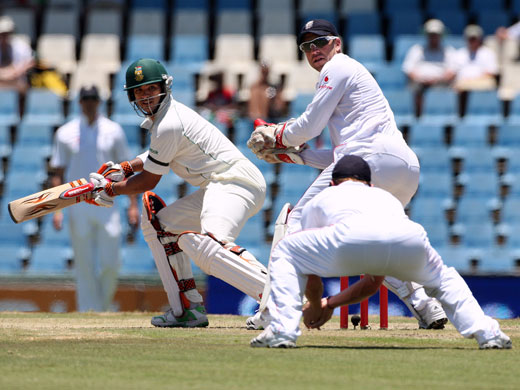 South Africa v England :  JP Duminy edges a ball to be caught by Collingwood at first slip 