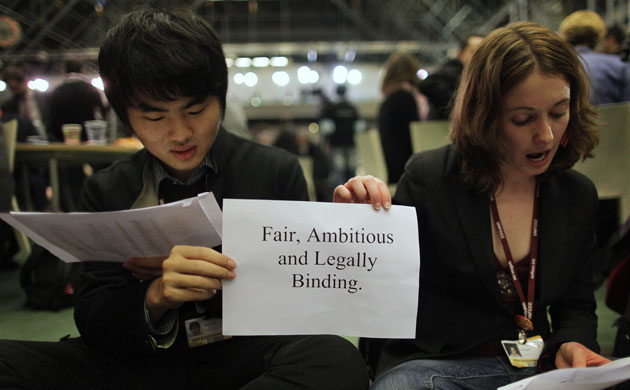 Copenhagen dairy: COP15 : Activists stage a small demonstration 