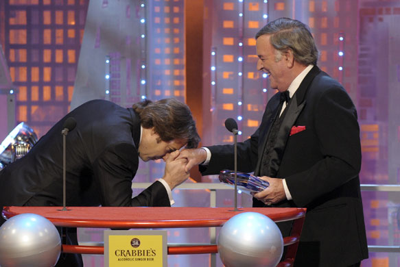 terry wogan: Jonathan Ross and Terry Wogan at the British Comedy awards