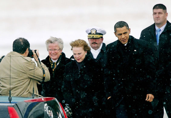 Copenhagen : US President Barack Obama arrives in Air Force one in Copenhagen Airport