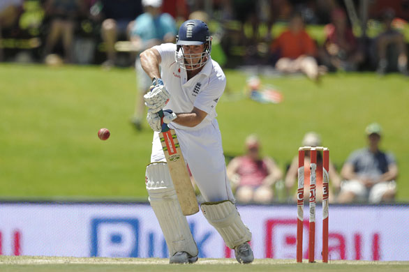 South Africa v England: England captain Andrew Strauss plays a shot 