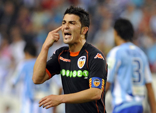 Transfer targets: Valencia's forward David Villa gestures