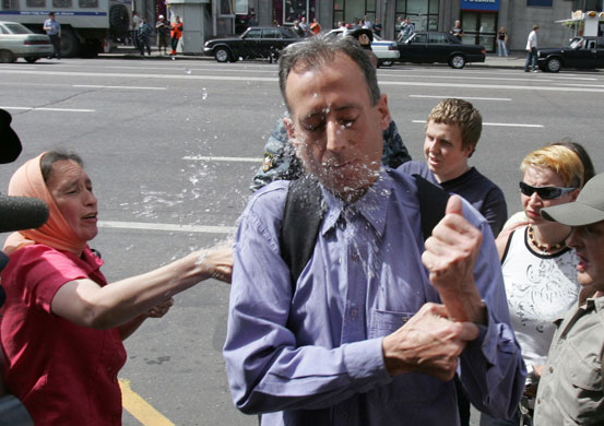 Peter Tatchell: An extremist Russian Orthodox believer attacks Peter Tatchell