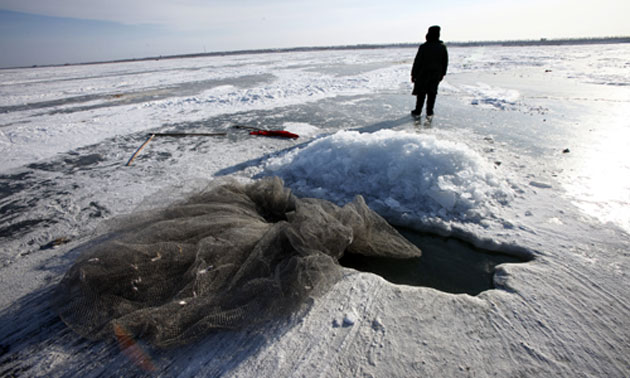 winter fishing double