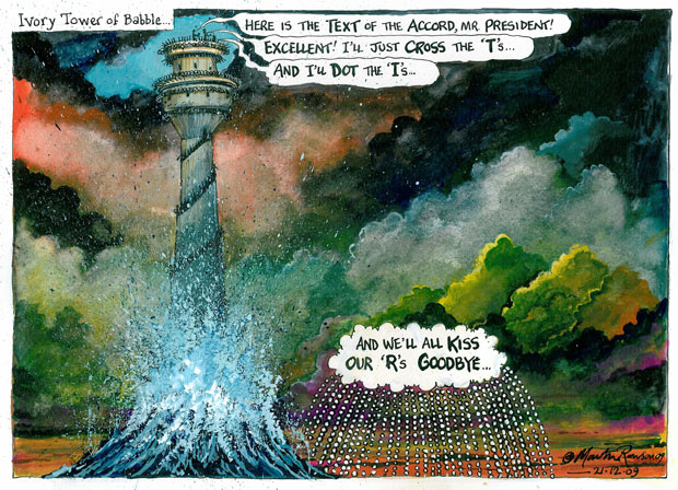 Ivory Tower of Babble, a cartoon by Martin Rowson