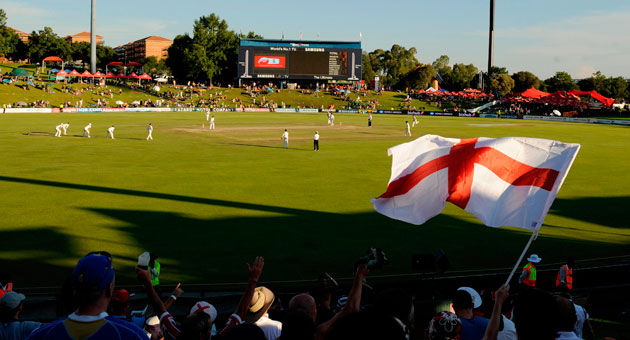 cricket: An England fan waves a flag