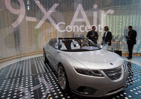Saab cars: 2008: The Saab 9-X Air concept car is displayed
