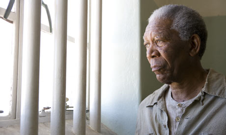 Morgan Freeman as Nelson Mandela in the film Invictus