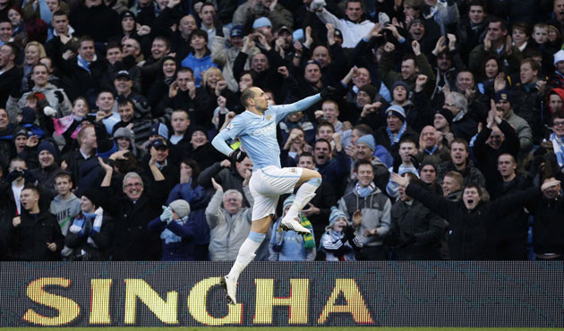 Premier League: Petrov celebrates his goal during their English Premier League soccer match