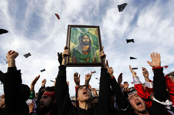 Ashura processions: Shi'ite men shout as they mourn during an Ashura procession in Turkey