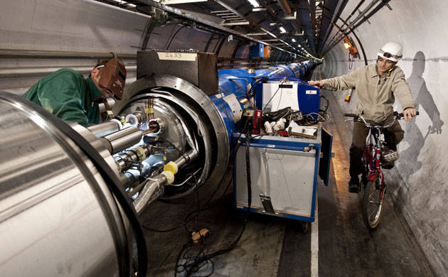 Science 2009: CERN Welding interconnections on a magnet sector 