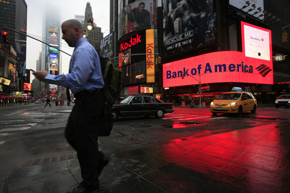 Week in Business: A branch of Bank of America in New York's Times Square